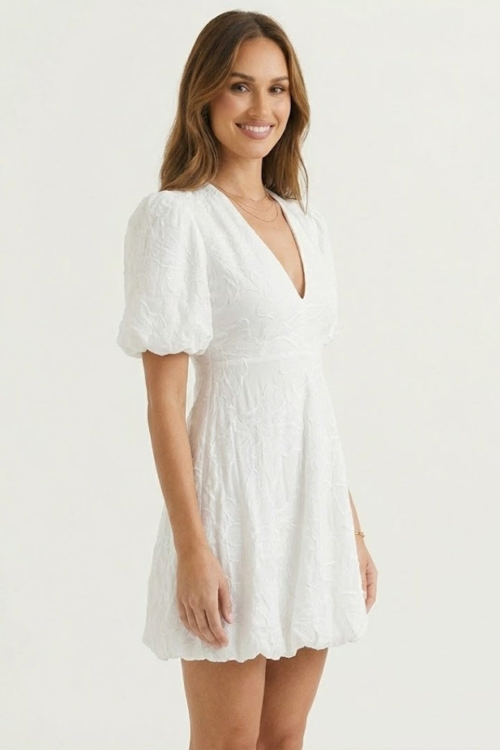 Puff Sleeve Mini Dress