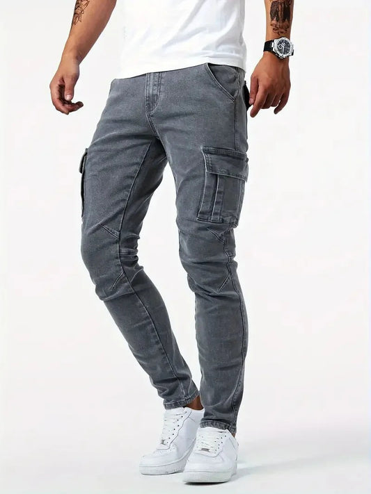 Slim Fit Cargo Pants - Gray