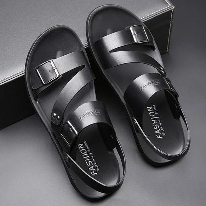 Buckled Comfort Sandals - Black