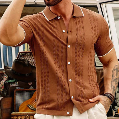 Short Sleeve Polo Shirt - Brown