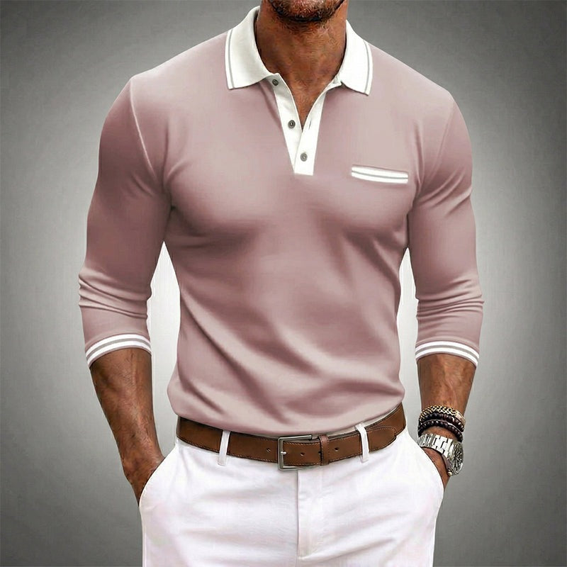 Long Sleeve Polo Shirt - Pink