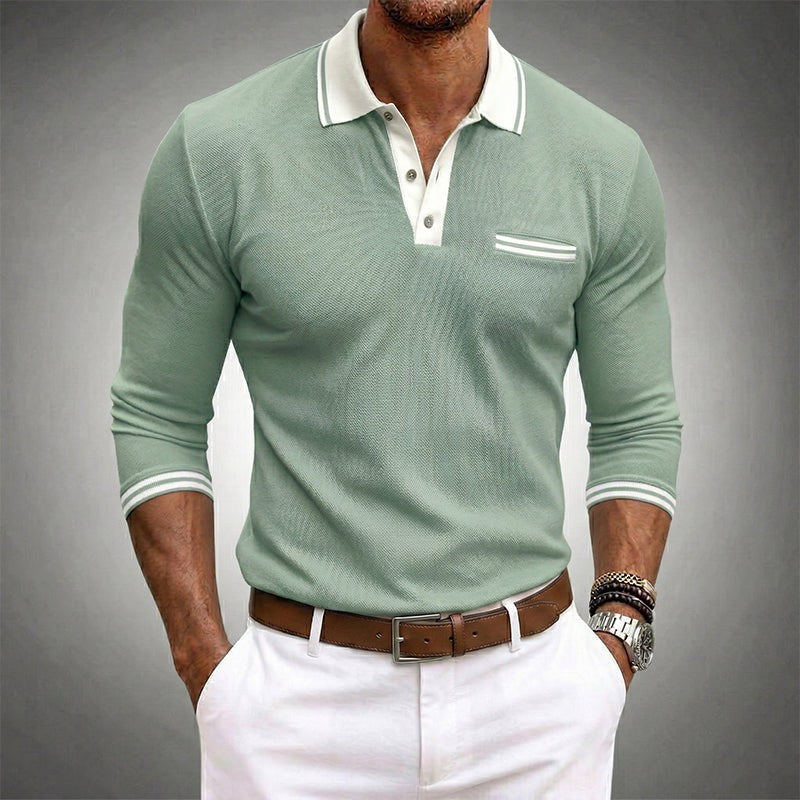 Long Sleeve Polo Shirt - Green