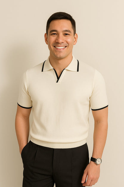 Short Sleeve Knit Polo Shirt