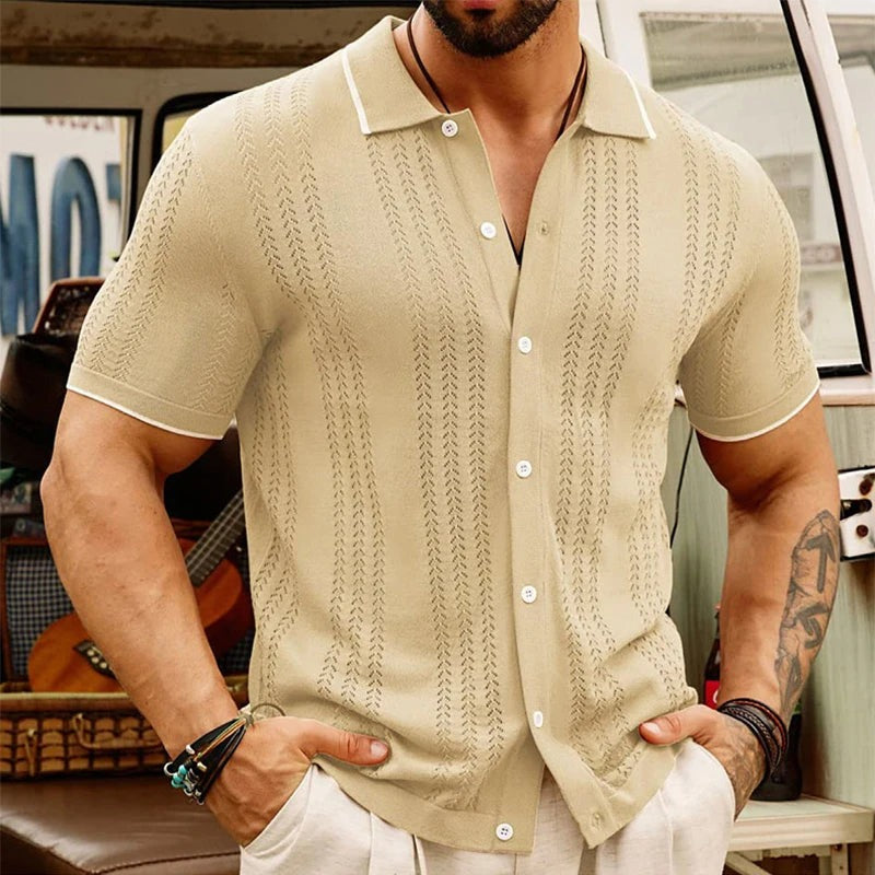 Short Sleeve Polo Shirt - Beige