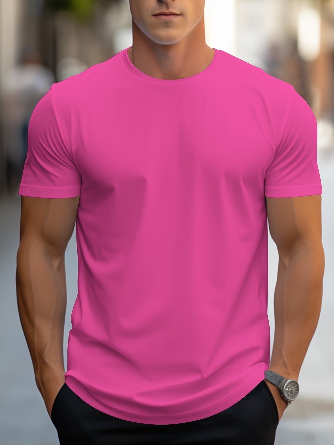 Men's Slim T-Shirt - Dark Pink
