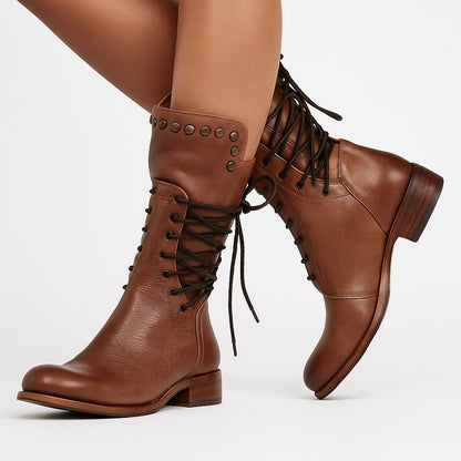Combat Ankle Boots - Brown