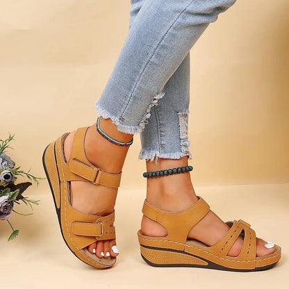 Orthopedic Wedge Sandals - Yellow