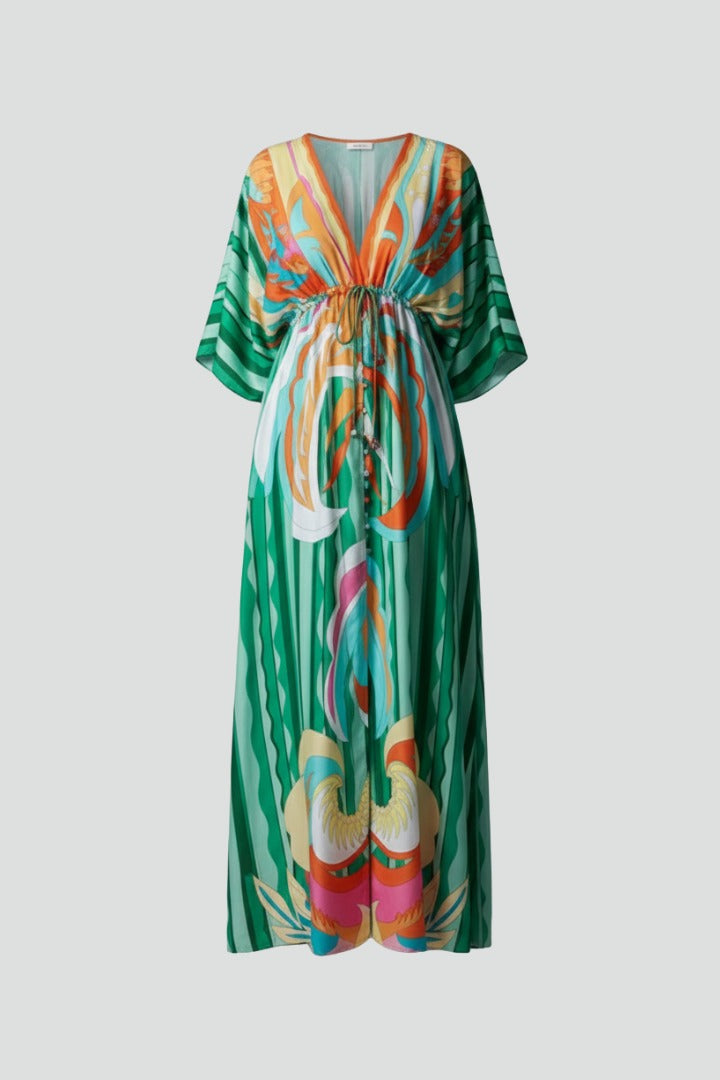 Printed Kimono Maxi Dress