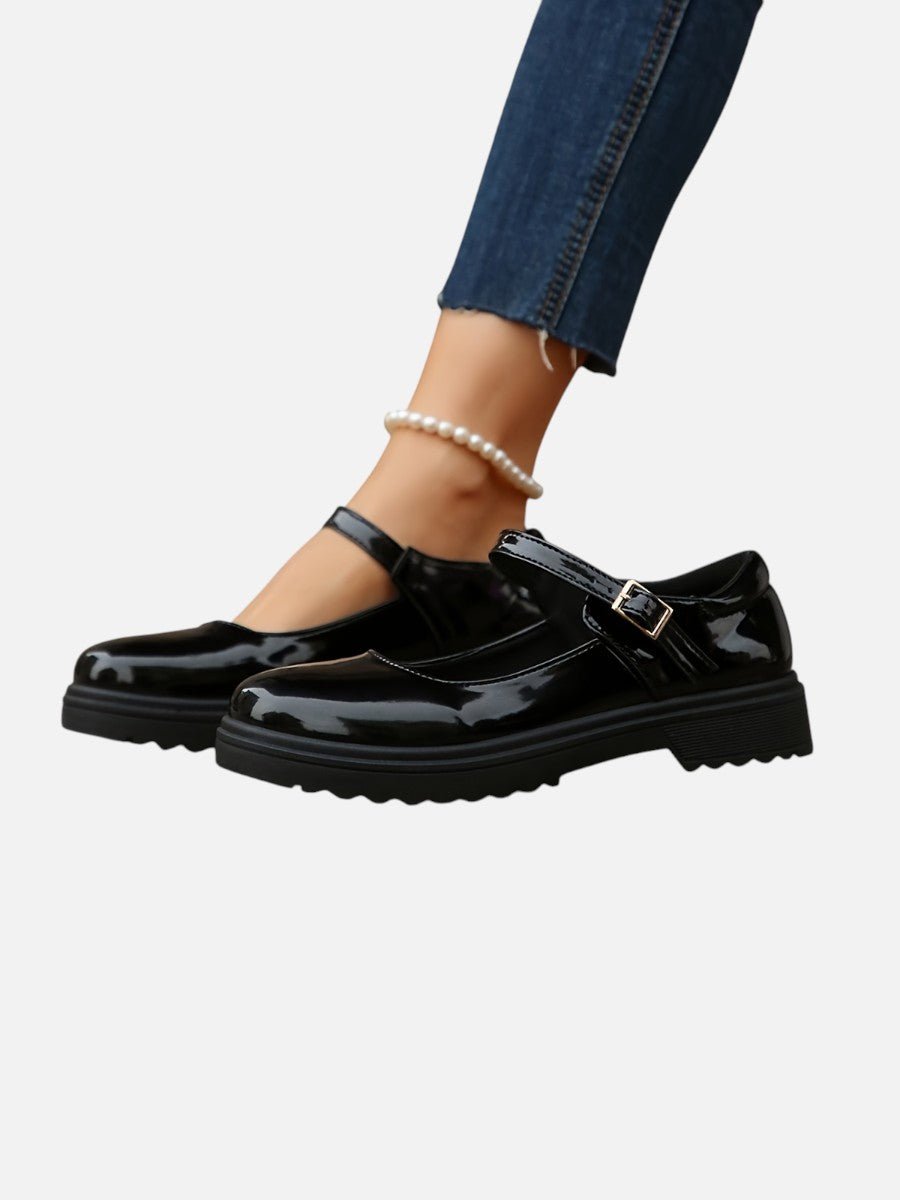Women's Patent Platform Mary Janes