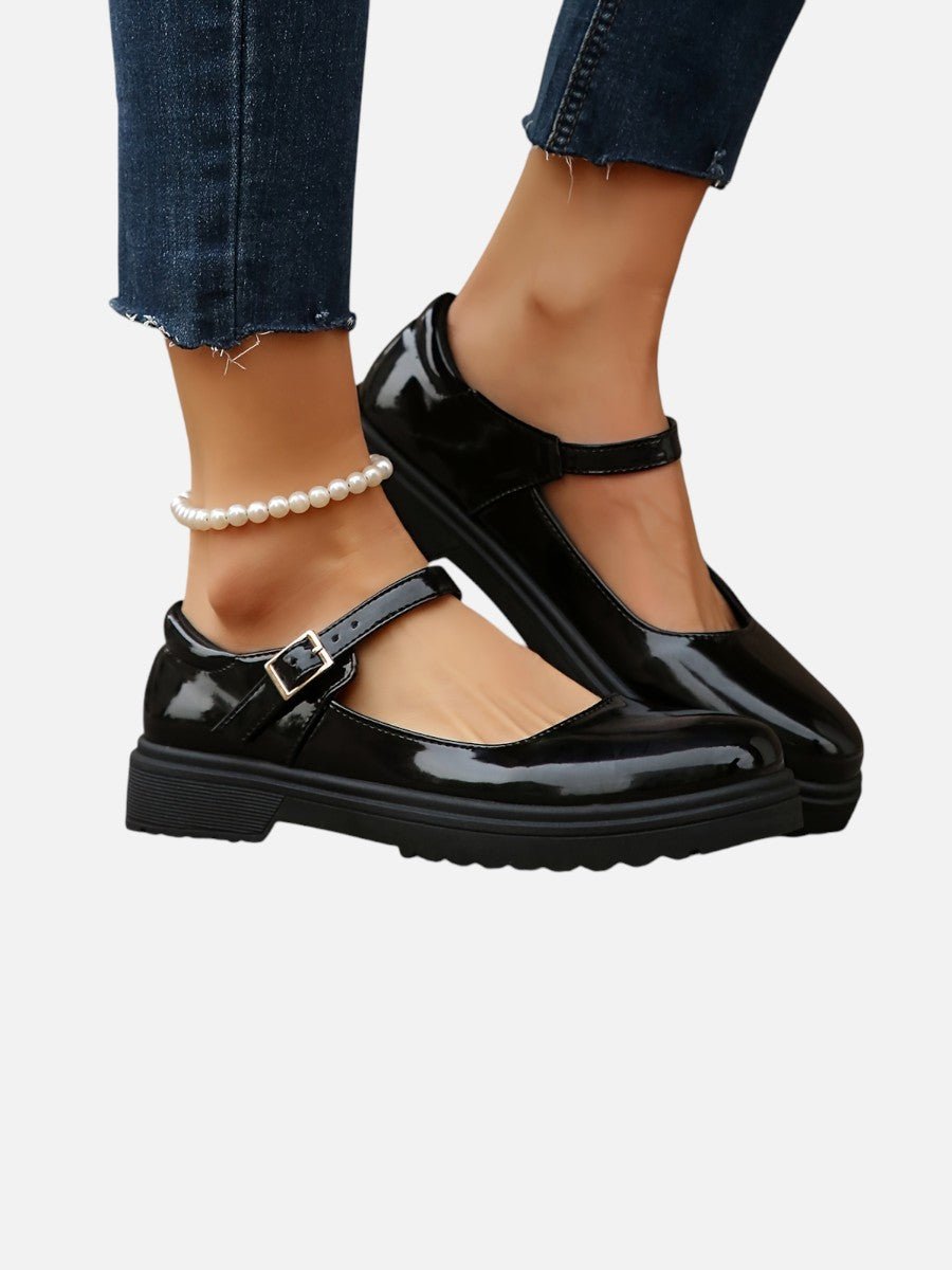 Women's Patent Platform Mary Janes