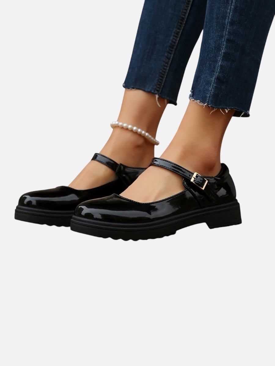 Women's Patent Platform Mary Janes