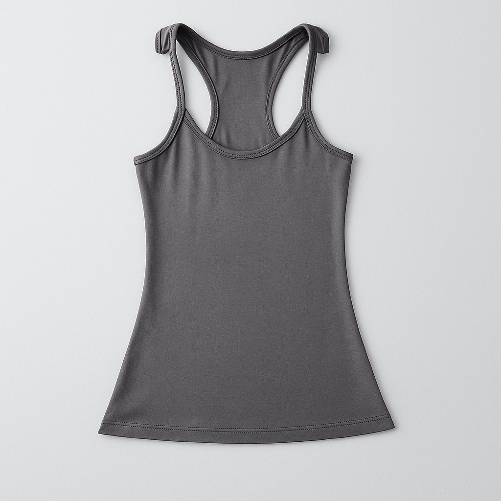 Women's Ribbed Racerback Tank Top - Dark Grey