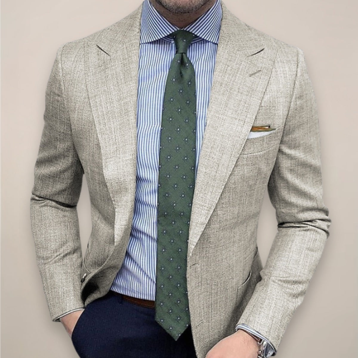 Slim Fit Blazer - Light Grey