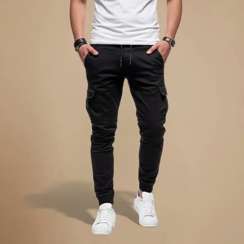 Men's Slim Cargo Joggers - Black