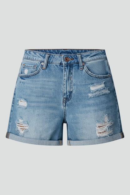 Distressed Denim Shorts