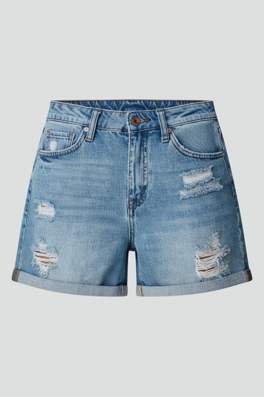 Distressed Denim Shorts