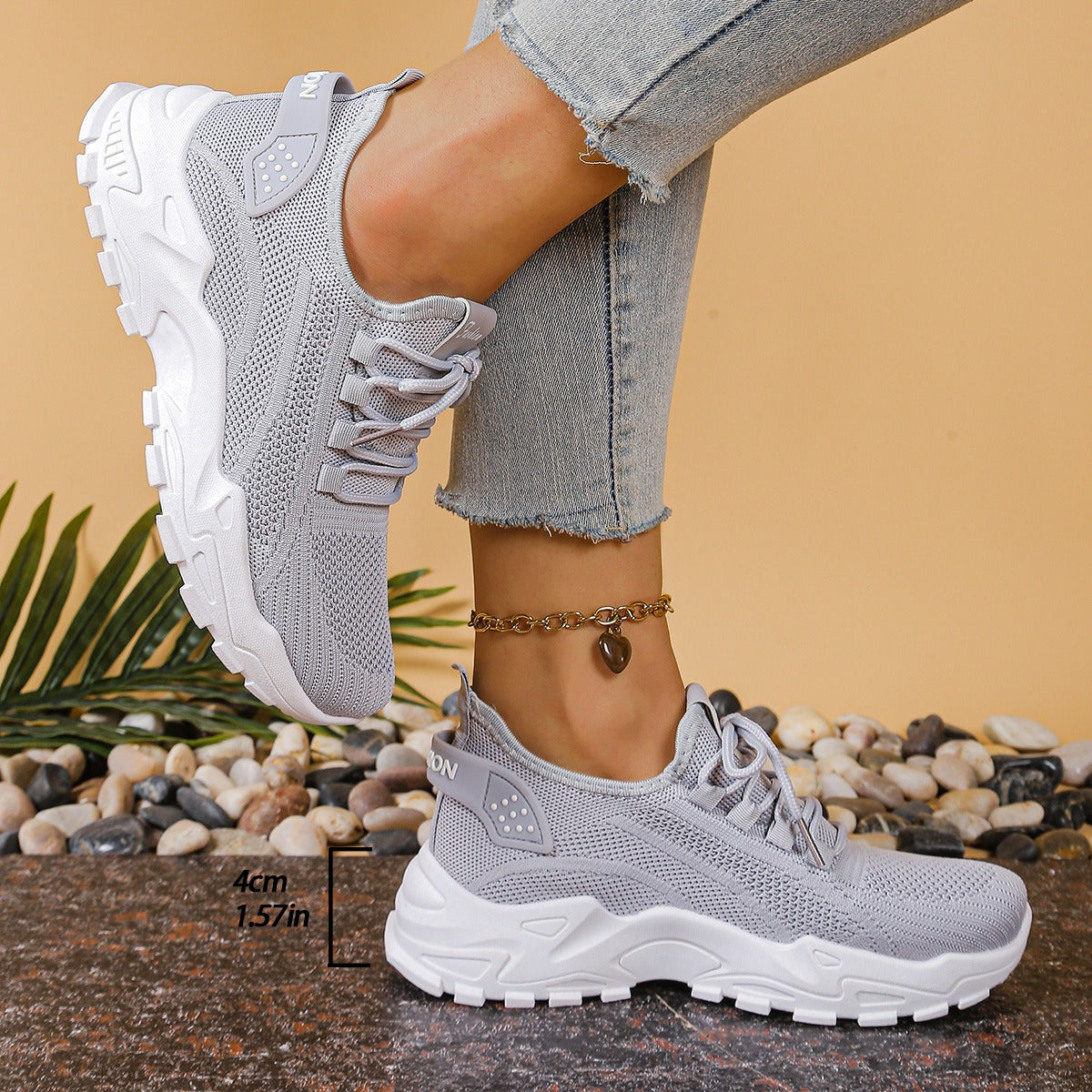 Chunky Platform Sneakers - Gray