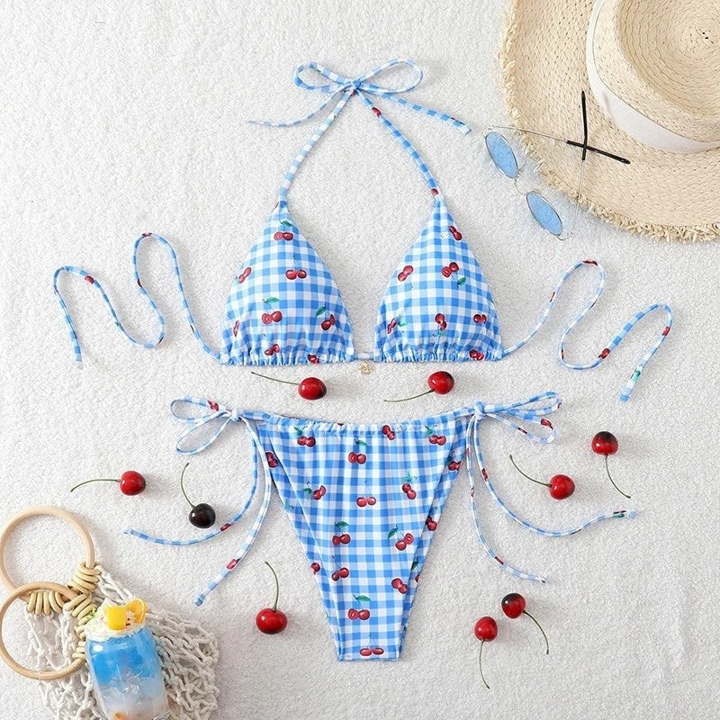 Floral Bikini Set - Sky Blue