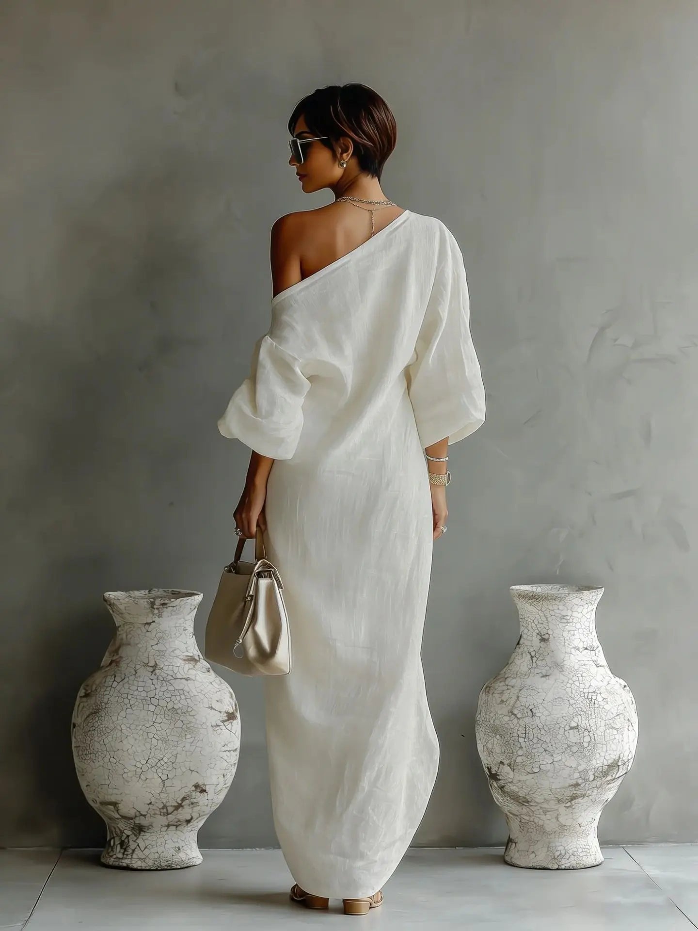 Women's One-Shoulder Maxi Dress