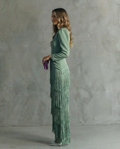 Formal Long Sleeve Maxi Dress
