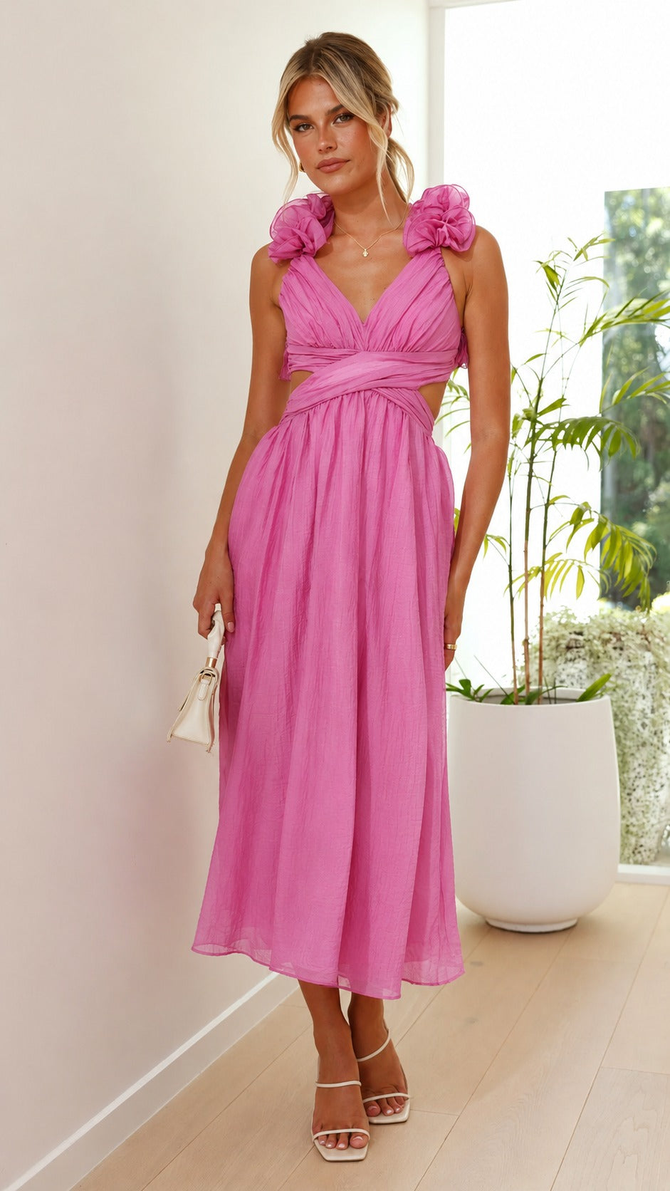 Backless Ruffle Maxi Dress