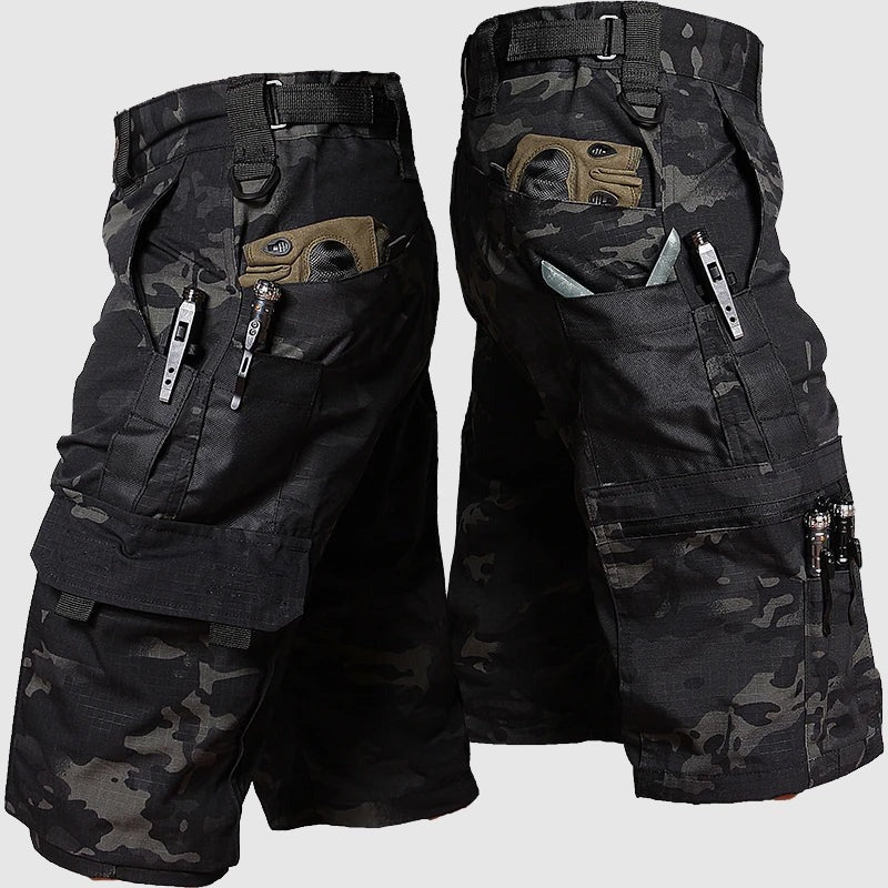 Tactical Camo Cargo Shorts - Gray