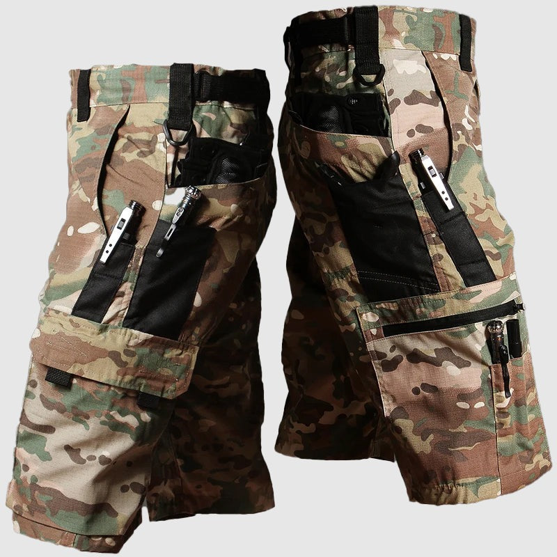 Tactical Camo Cargo Shorts - Brown