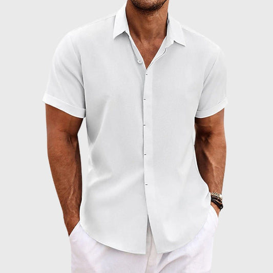 Short Sleeve Beach Shirt - White