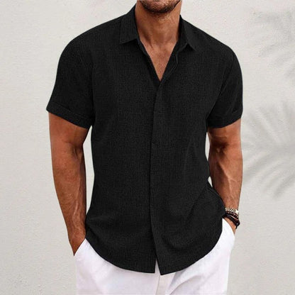 Short Sleeve Beach Shirt - Black