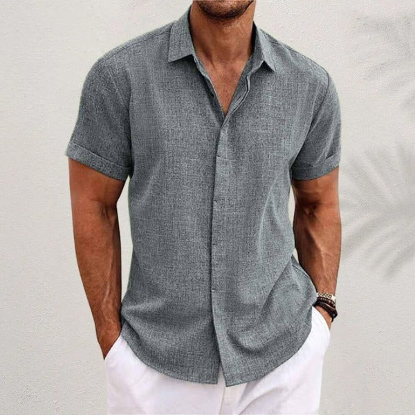 Short Sleeve Beach Shirt - Gray