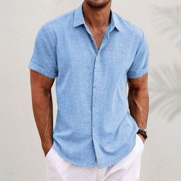 Short Sleeve Beach Shirt - Baby Blue