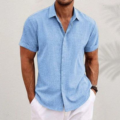 Short Sleeve Beach Shirt - Baby Blue