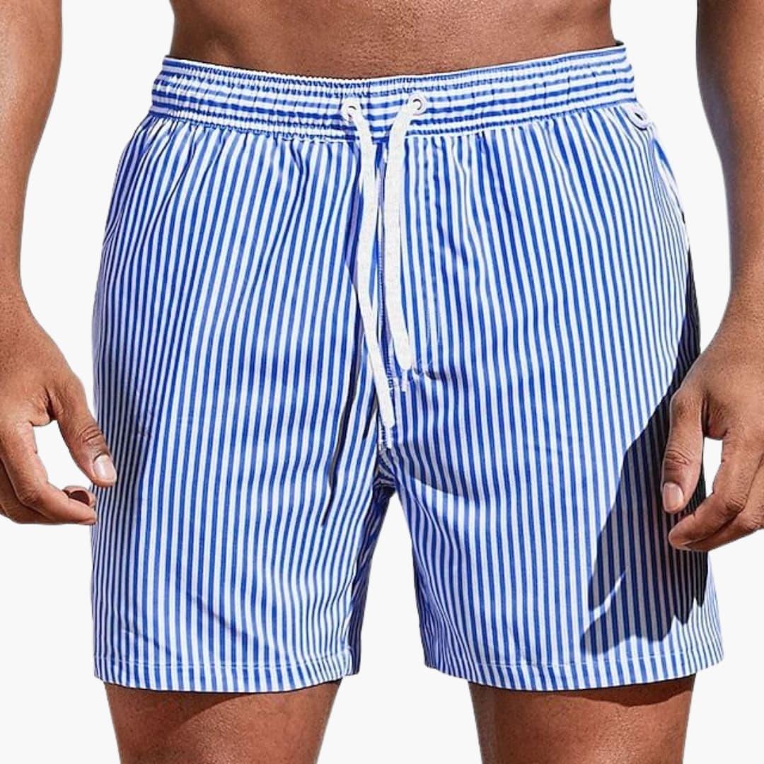 Striped Swim Trunks - Blue