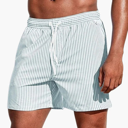 Striped Swim Trunks - Light Green