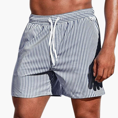 Striped Swim Trunks - Gray