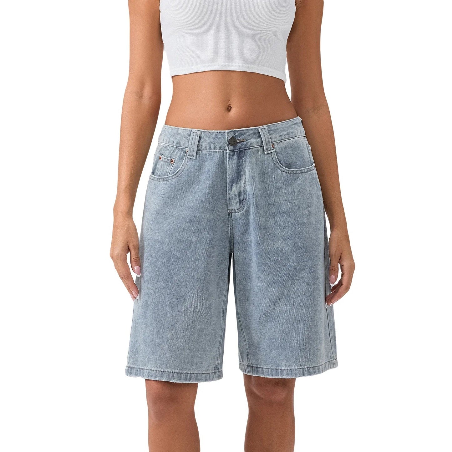 Denim Bermuda Shorts - Light Blue