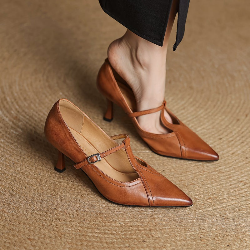 Pointed Toe Mary Jane Pumps