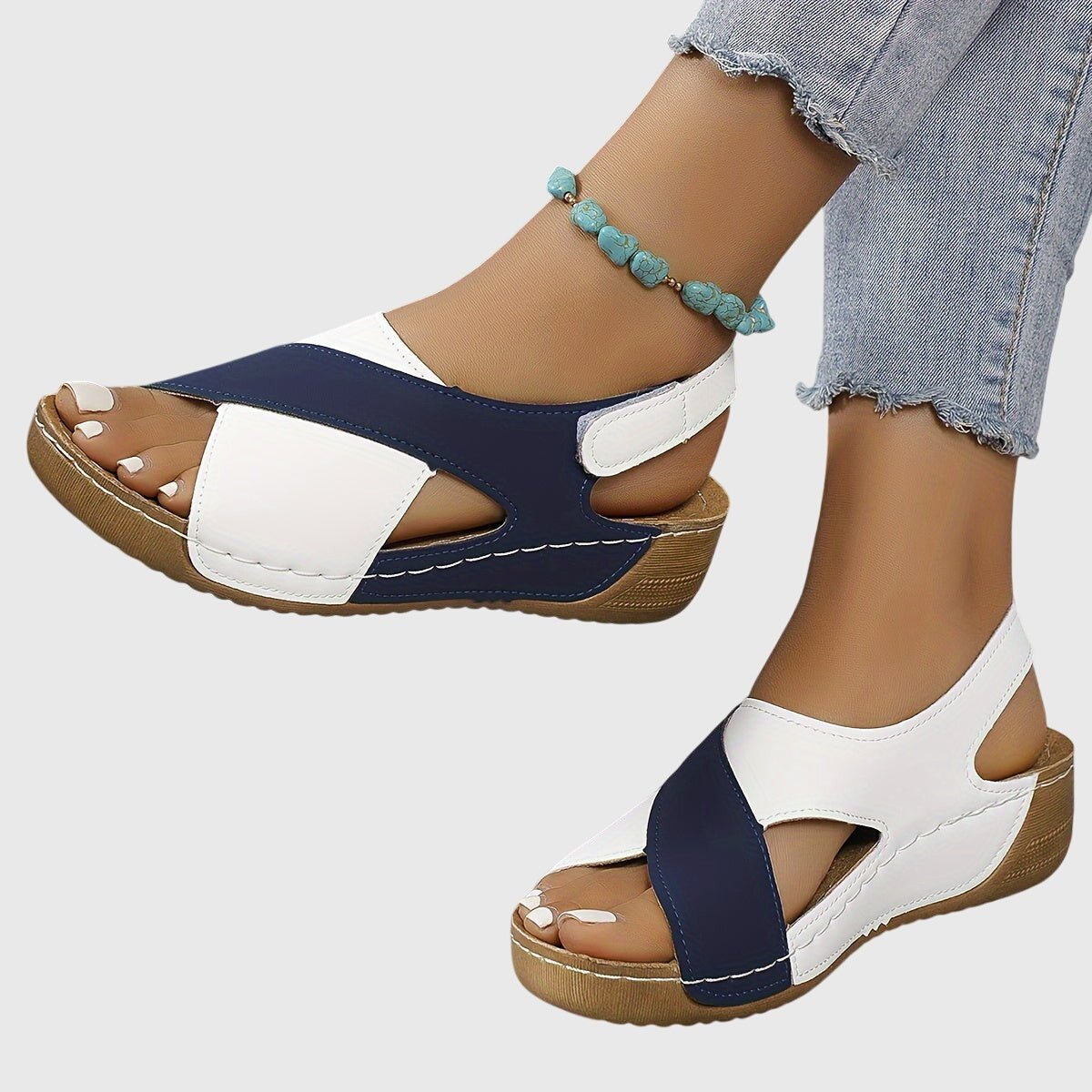 Women's Faux Leather Wedge Sandals