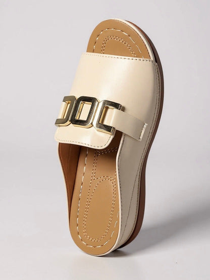 Low Wedge Slide Sandals
