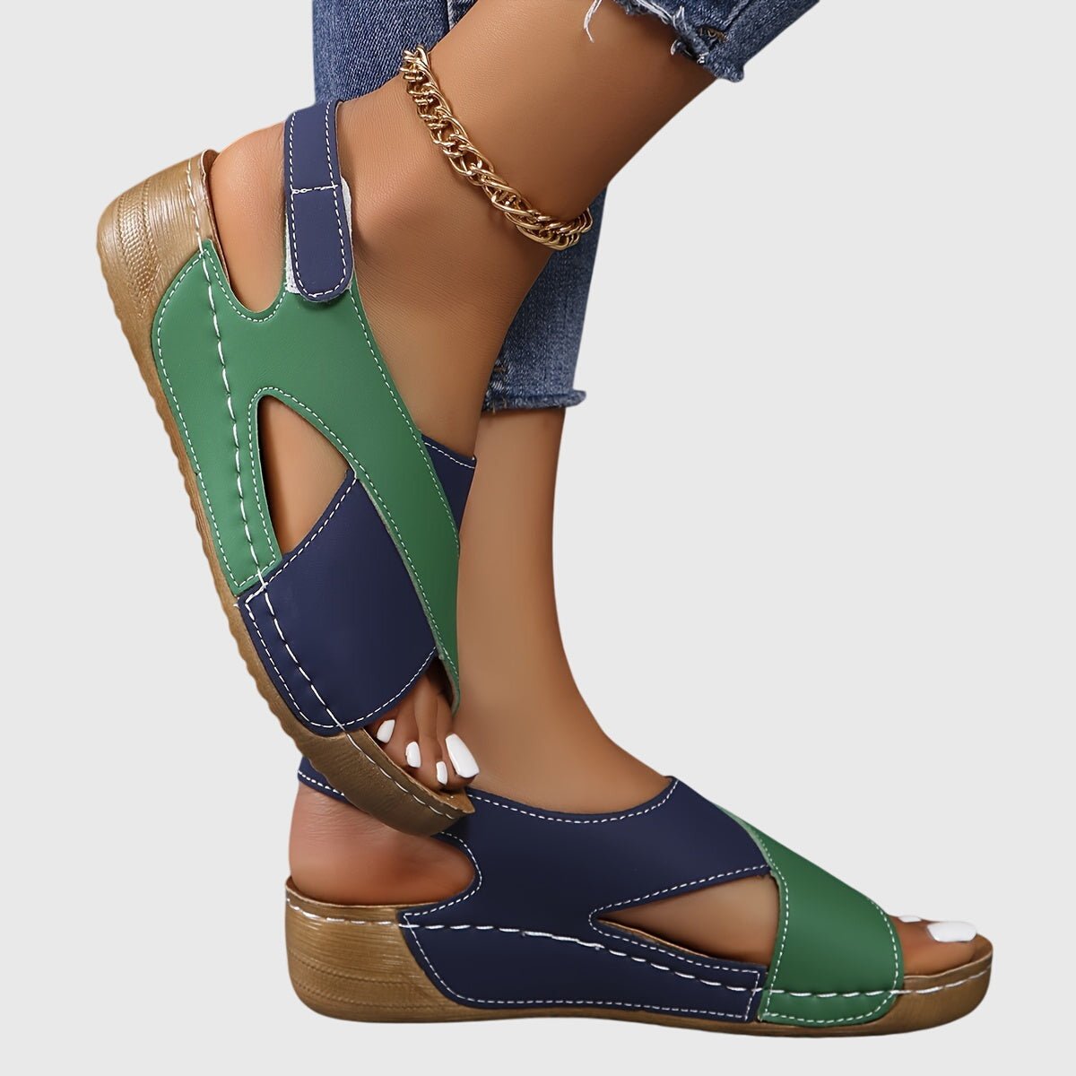 Women's Faux Leather Wedge Sandals