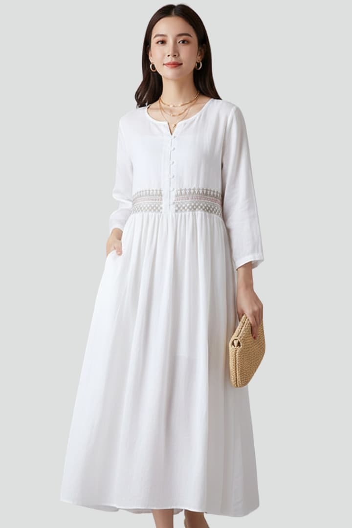 Long Winter Coat - White