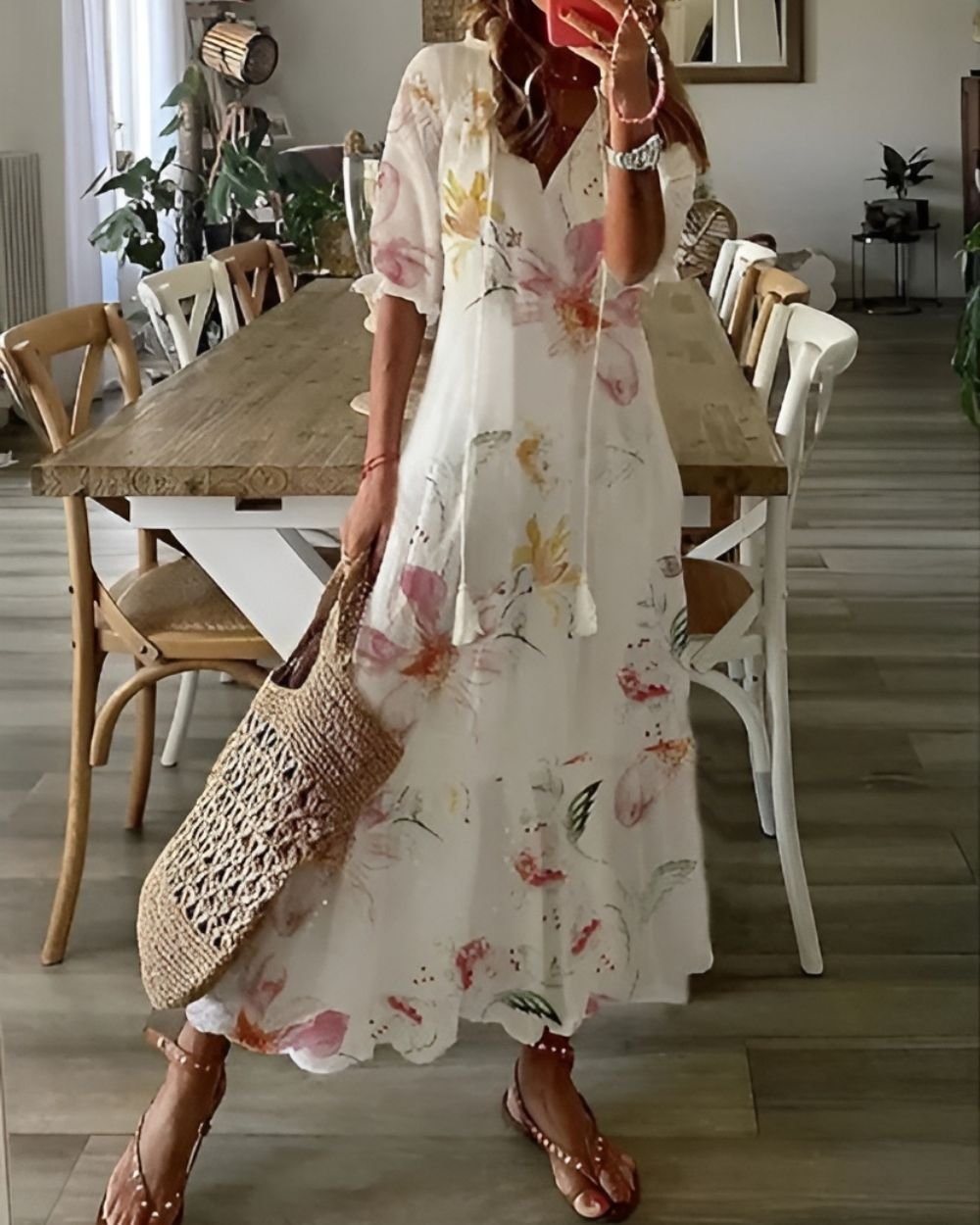 Women's Ikat Maxi Dress - White 1 (Almost sold out)