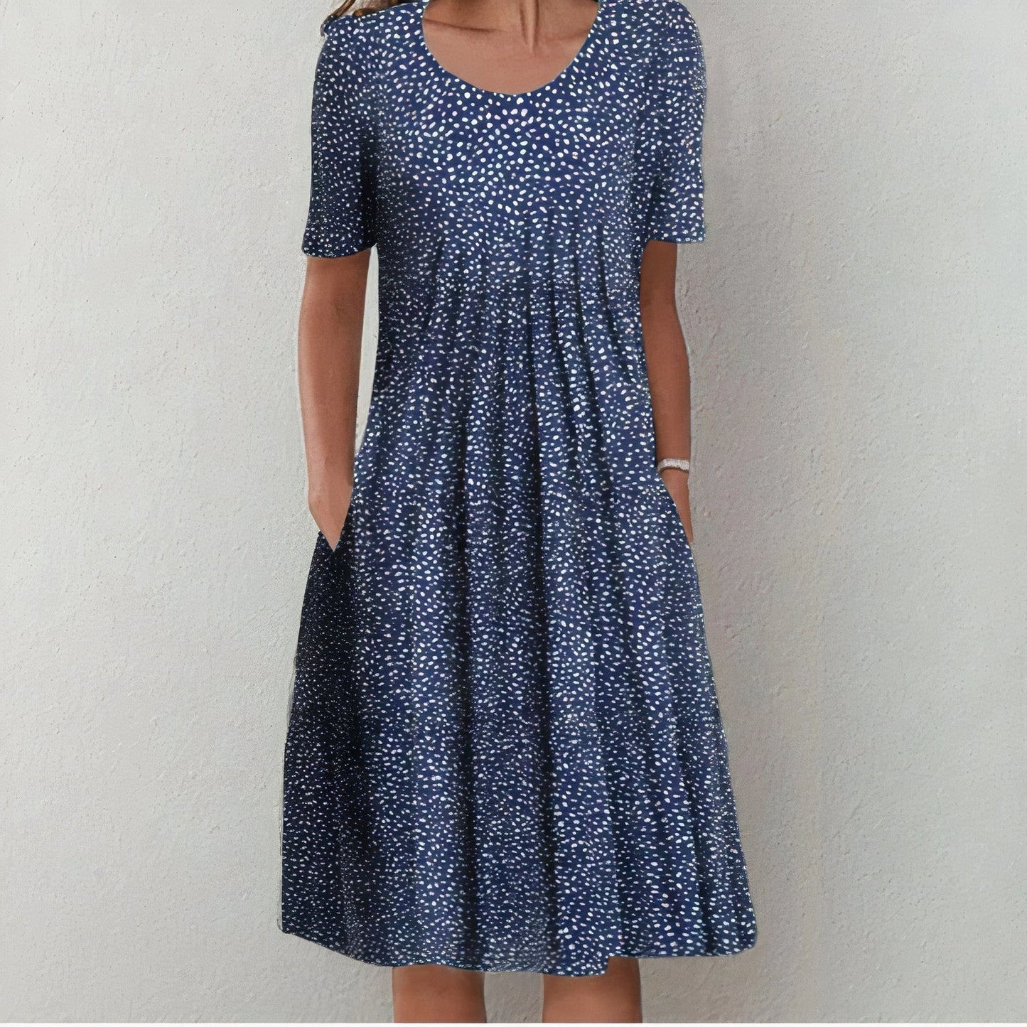 Floral Midi Dress - Dark Blue
