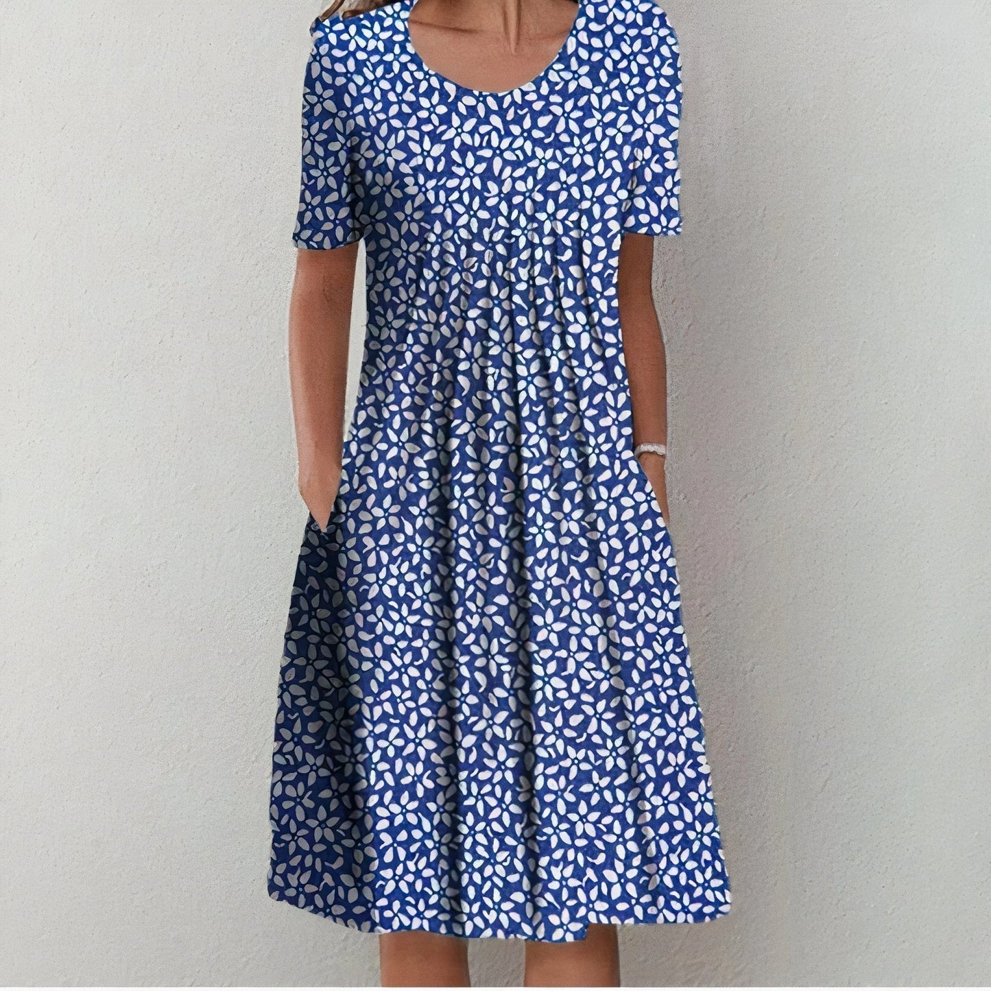 Floral Midi Dress - Light Blue