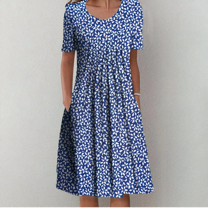 Floral Midi Dress - Light Blue