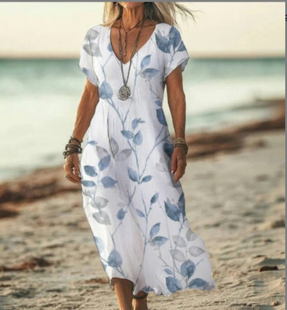 Boho Beach Maxi Dress - White