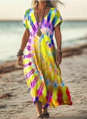 Boho Beach Maxi Dress - Multicolour 1