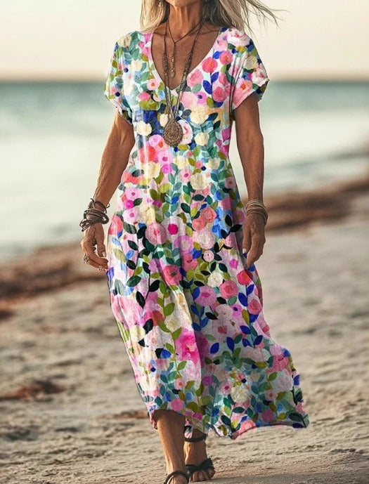 Boho Beach Maxi Dress - Multicolour 2