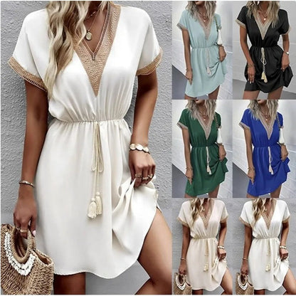 Crochet Beach Mini Dress