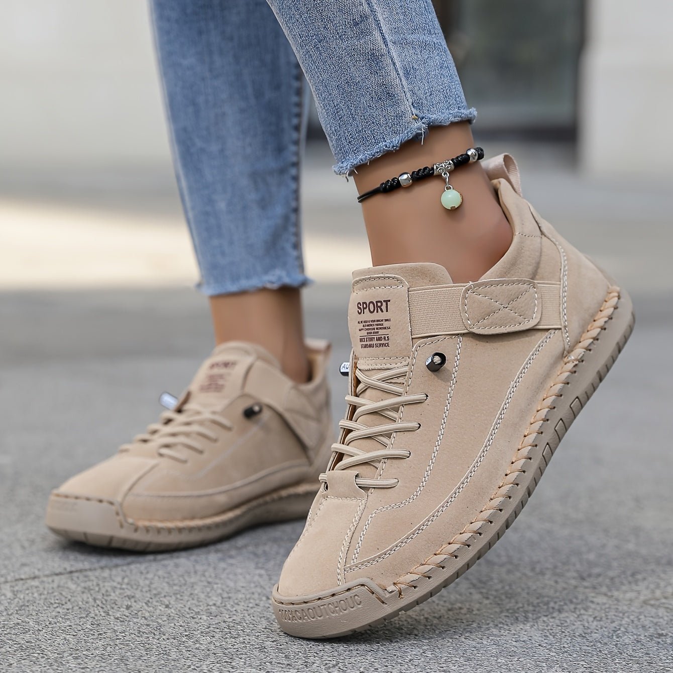 Women's Low-Top Sneakers - Beige